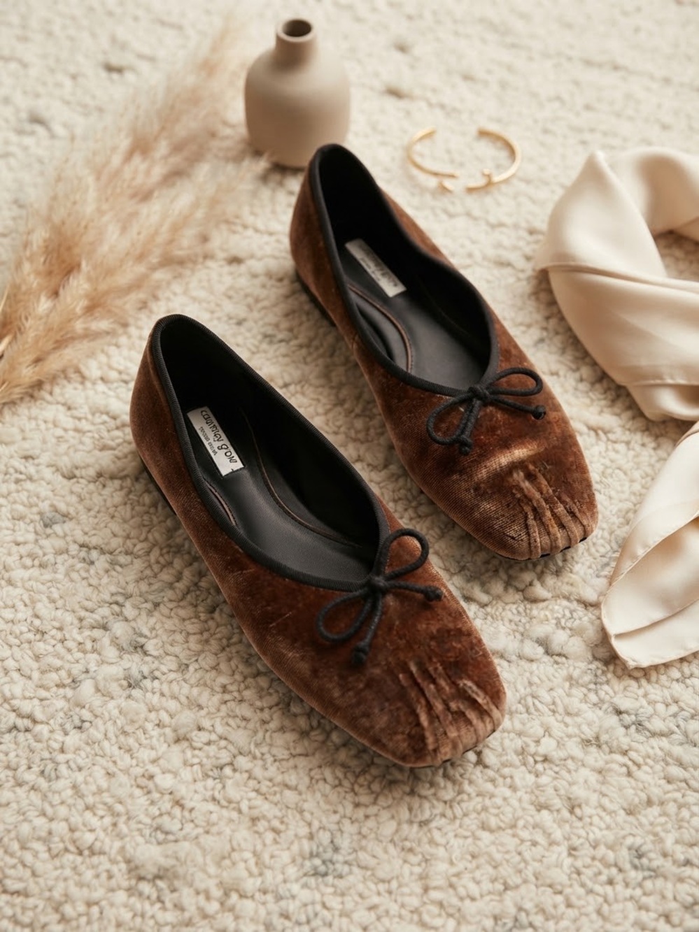 Antonio Melani x Courtney Grow James Velvet Bow Ballet Flats 6.5